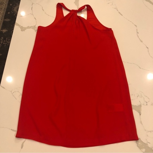 BCBG Maxazria Janice Red Coral Racer Back Shift Dress Sundress Size Small Tall - Picture 8 of 10